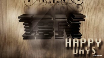 Galería de publicidad, 3d logotipo de IBM en el fondo de madera y remolinos