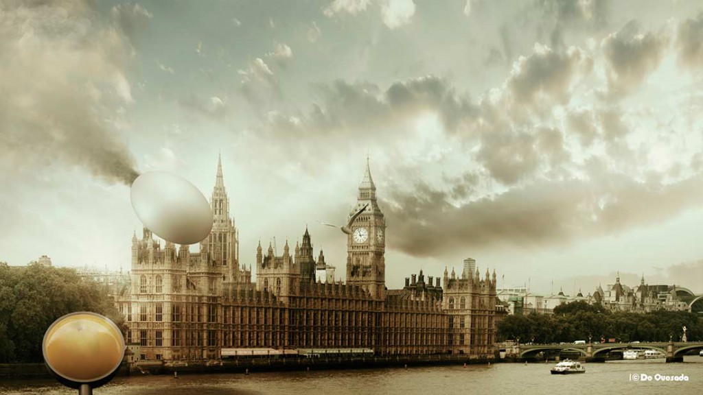 Galería de fotografía, casas del parlamento y el huevo volando
