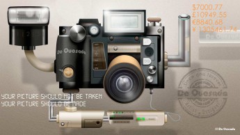 Galería de diseño gráfico, moderno gráfico cámara réflex con un flash
