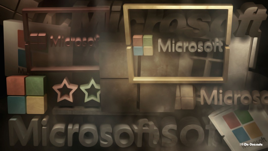 Microsoft 3d logotipo en colores