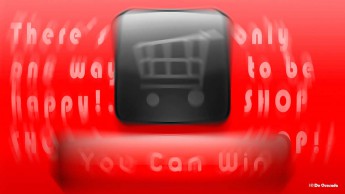 Miscellaneous gallery black shopping cart graphic on the red background