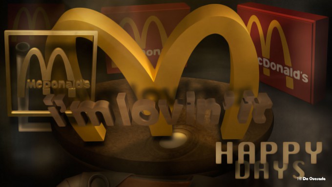 Happy Days, 3d Mac Donalds Yellow Logo